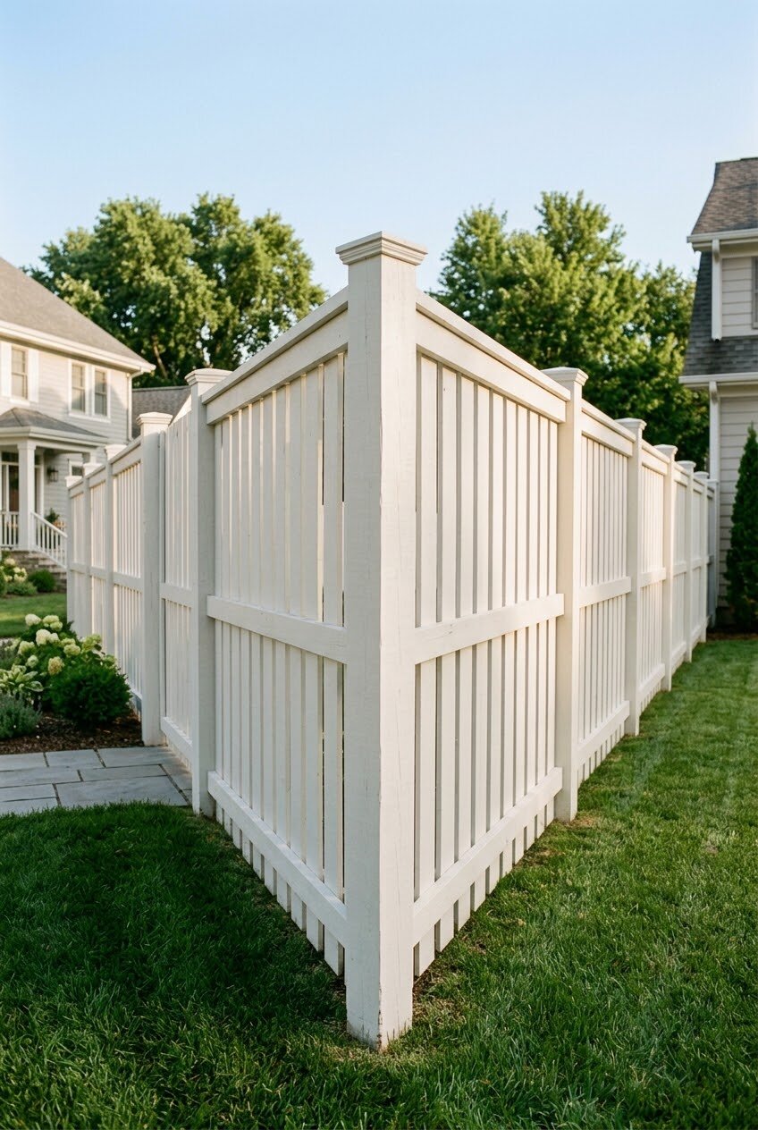shadowbox fence design with alternating boards visible from both sides