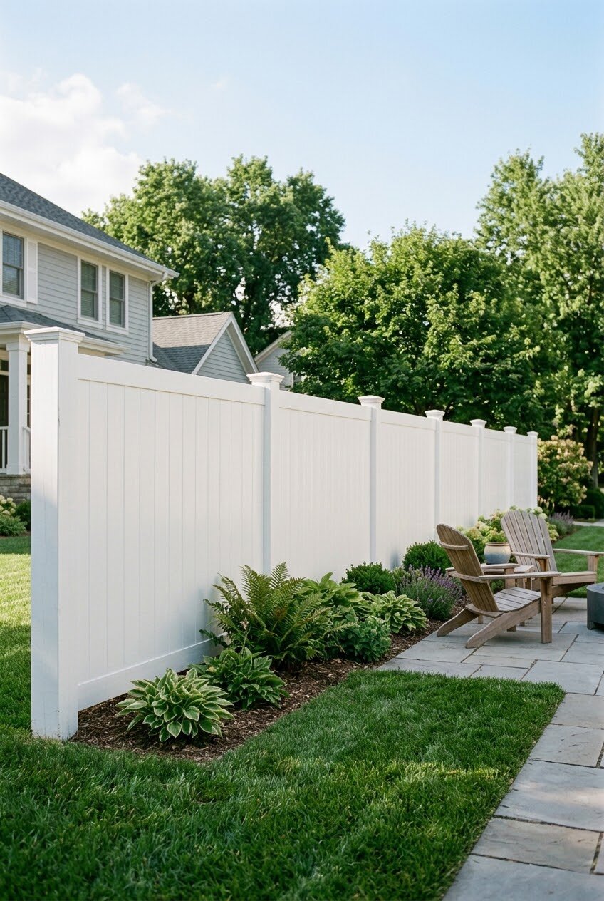 tongue-and-groove vertical vinyl fence panels with no privacy gaps