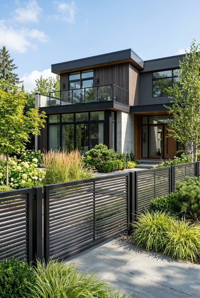 wide plank horizontal fence with minimal visible seams