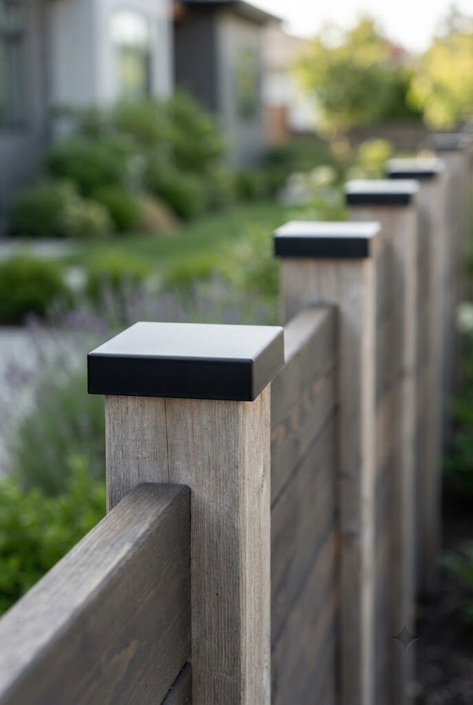 fence with lattice topper removed for a cleaner flat modern top edge