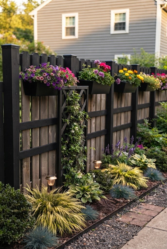 complete budget front yard fence refresh combining paint, caps, and new hardware