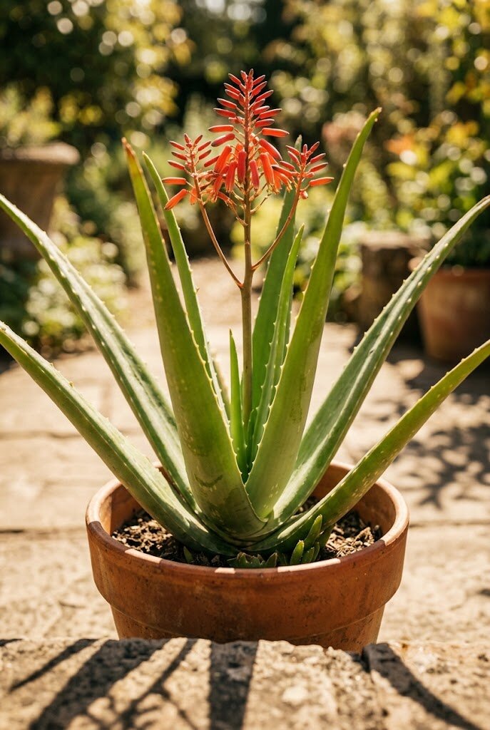 drought tolerant front yard succulent landscape with agave sedum and decomposed granite